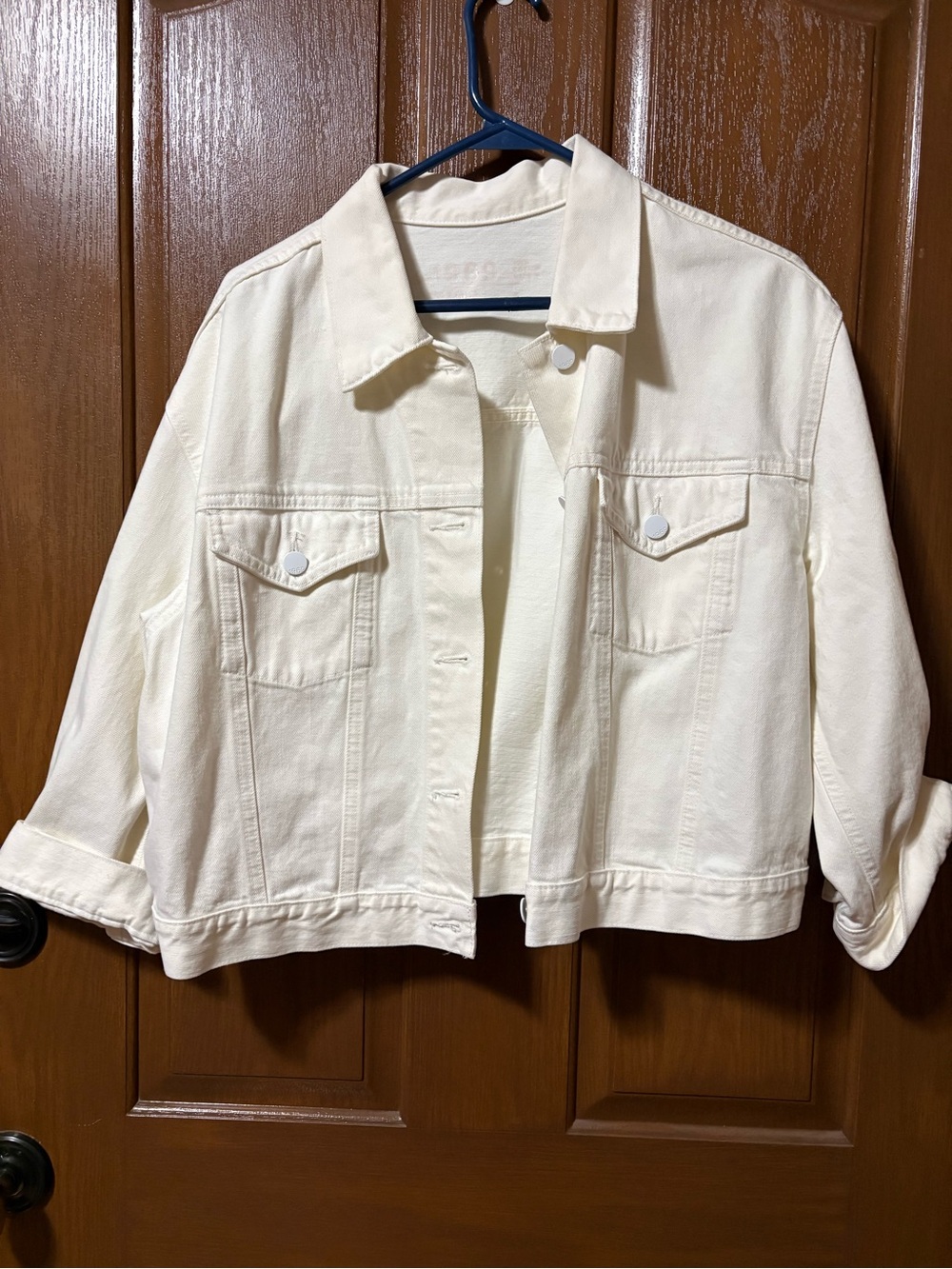 GAP Cream Denim Jacket with Button Flap Pockets